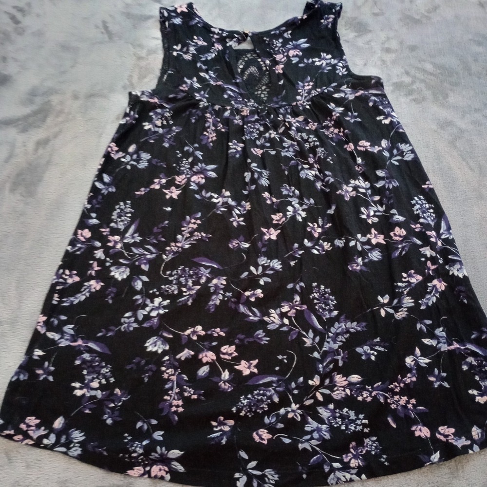 Maurices Mini Dress Womens XS Black Floral Sleeveless Lightweight Summer Casual - Picture 3 of 16